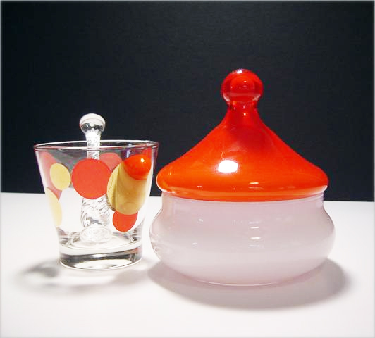 Eames Era Cased Art Glass Circus Tent Box - Image 4