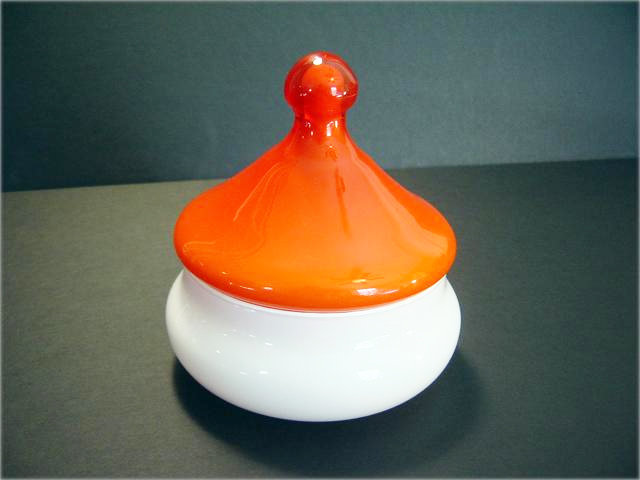 Eames Era Cased Art Glass Circus Tent Box - Image 3