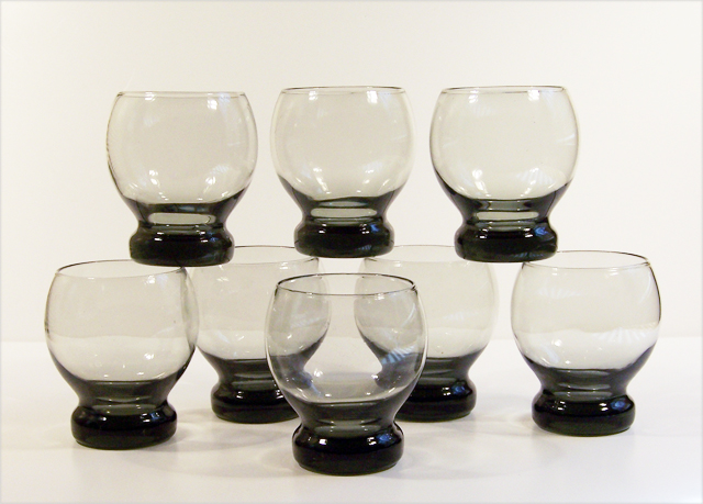 Eames Era Glass Set of 8 Ball Tumblers