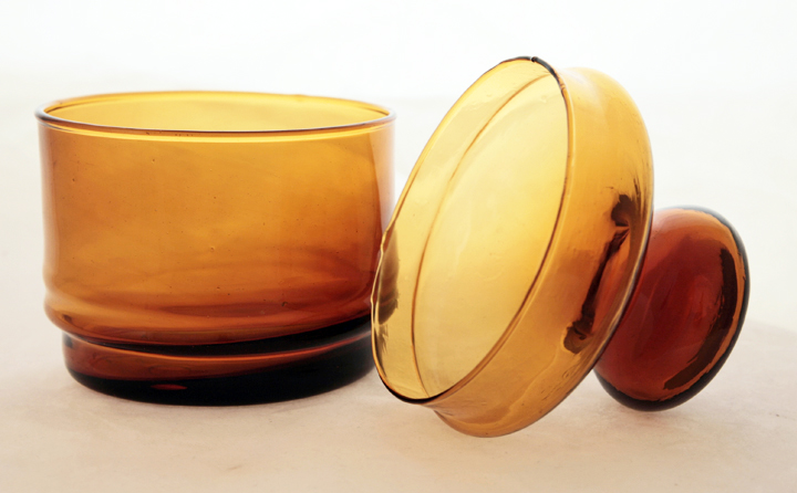 Early Blown Glass Canister in Chestnut Brown - Image 3