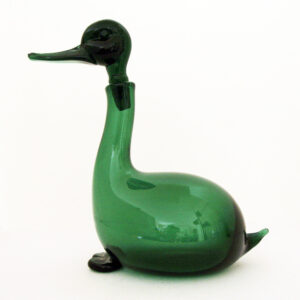 Early Empoli Blown Glass Duck Decanter