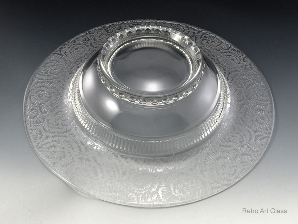 Large Art Deco Console Bowl by Paden City Frost Etch - Image 6
