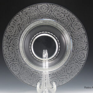 Large Art Deco Console Bowl by Paden City Frost Etch