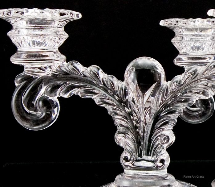 Cambridge Rose Point Etch Crystal Candle Holder Set - Image 3
