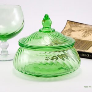 Elegant Depression Glass Covered Jar by Imperial