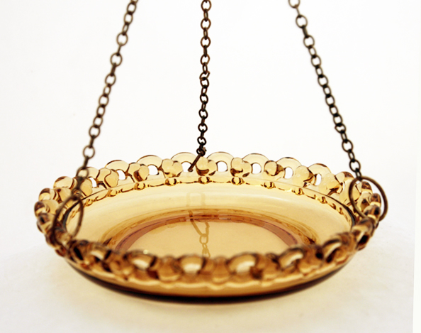 Elegant Glass Vintage Hanging Bird Feeder