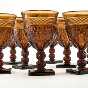 Retro Vintage Glass Chroma Goblet Set 10