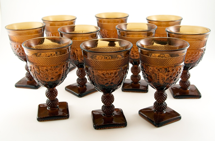 Retro Vintage Glass Chroma Goblet Set 10 - Image 3