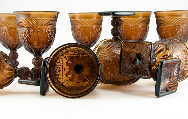 Retro Vintage Glass Chroma Goblet Set 10 - Image 2