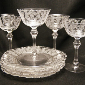 Elegant Tiffin Glass 1940s June Night Glassware Set