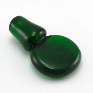 Vintage Emerald Green Glass Stopper for Decanters Large Disc