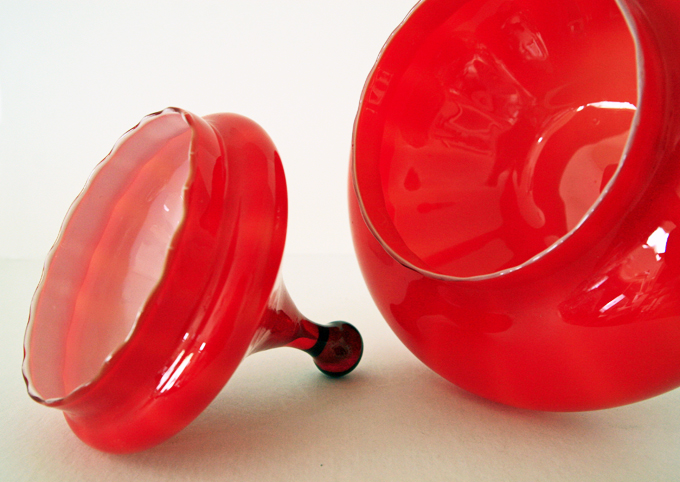 Empoli Art Glass HUGE Circus Tent Covered Jar - Image 2