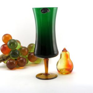 Rossini Empoli Art Glass Retro Modern Vase with Label