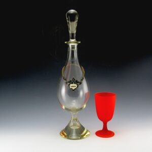 English Glass Decanter Art Deco with Vodka Necklace