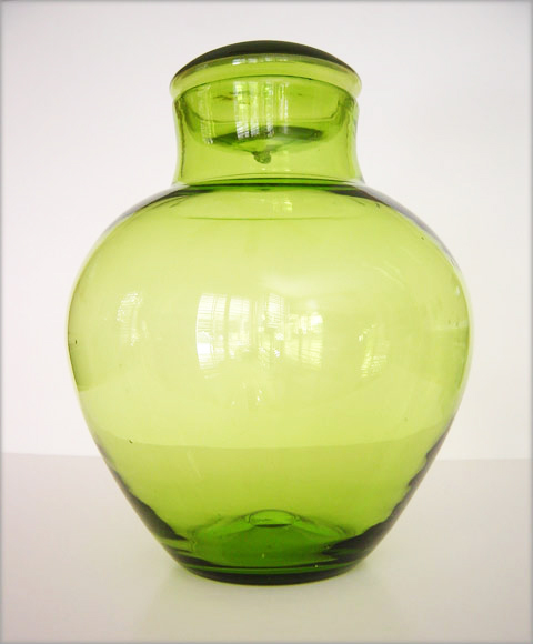 Ginger Jar with Mushroom Lid by Blenko Art Glass - Image 4