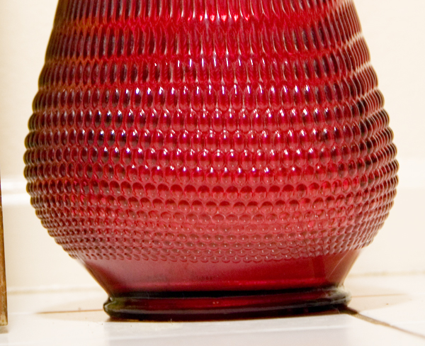 Retro Modern Vintage Enormous Ruby Glass Floor Vase - Image 3