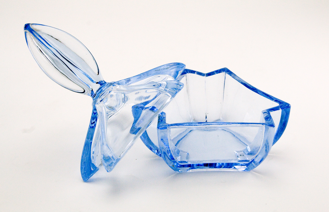 European Art Deco Depression Glass Vanity Jar - Image 3