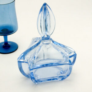 European Art Deco Depression Glass Vanity Jar