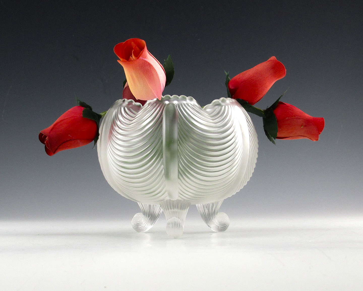Fenton Crystal Velvet Rose Bowl Drape 1978 - Image 3