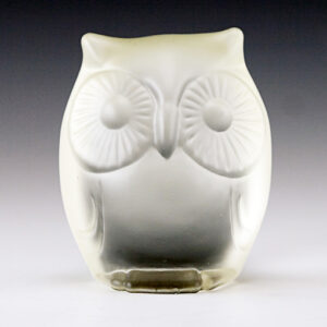 Fenton Art Glass White Satin Owl Figurine