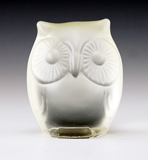 Fenton Art Glass White Satin Owl Figurine