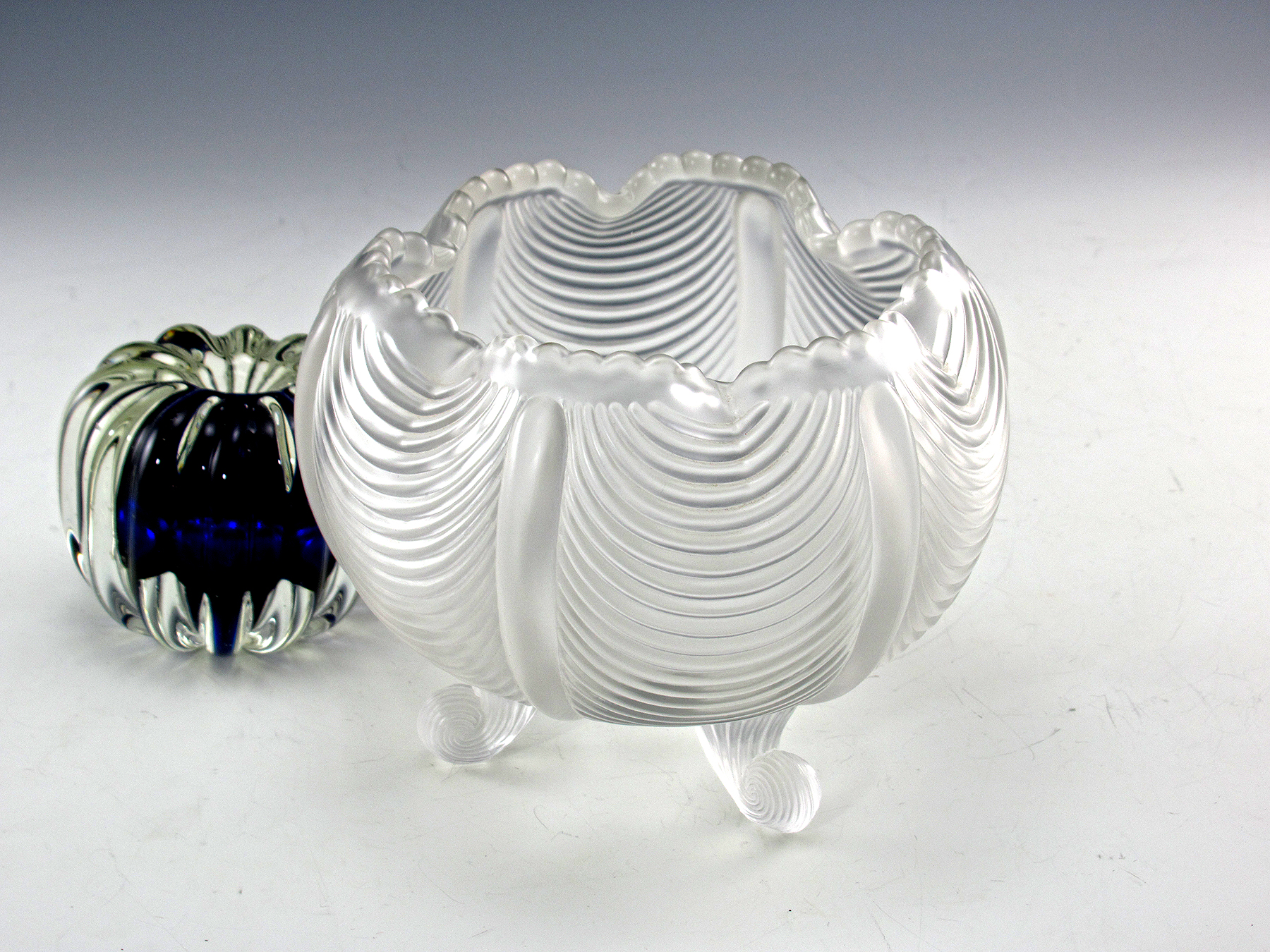 Fenton Crystal Velvet Rose Bowl Drape 1978