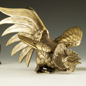 Vintage Brass Figurine - Large Fighting Cock