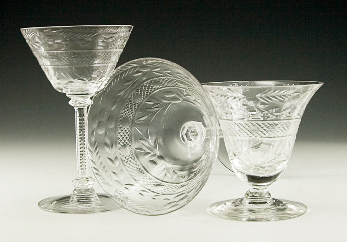Fine Antique Hand Cut Crystal Stemware Set of Six - Image 2