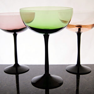 Fine Blown Bohemian Glass Cocktail or Champagne Stem