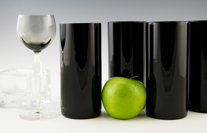 Fine Blown Glass Tall Ebony Tumbler Set - Image 2