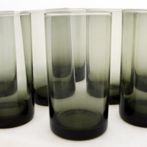 Fine Blown Glass Tumbler Set of 12 in Smoke Olive Black