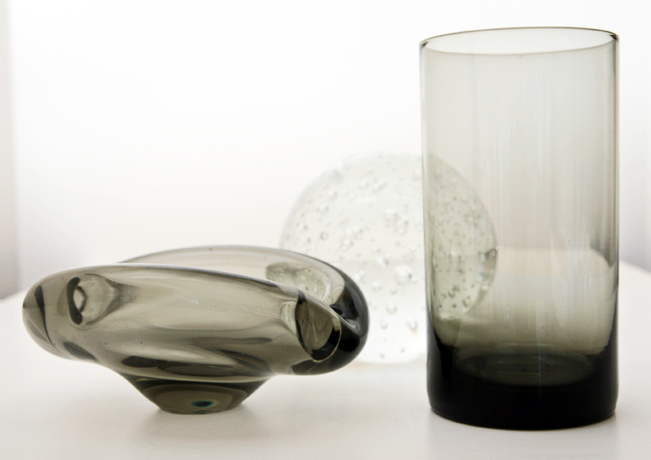 Fine Blown Glass Tumbler Set of 12 in Smoke Olive Black - Image 2