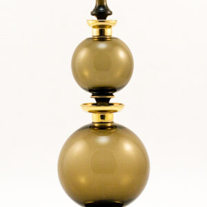 Fine Bohemian Blown Glass Double Bubble Decanter Bottle