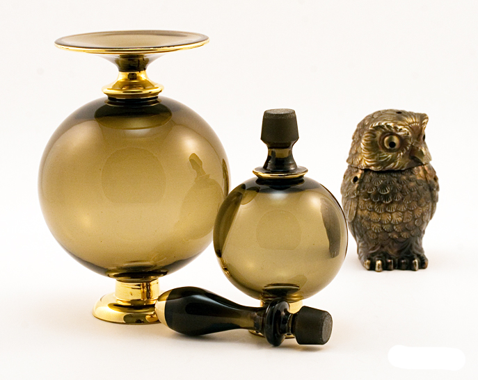 Fine Bohemian Blown Glass Double Bubble Decanter Bottle - Image 3