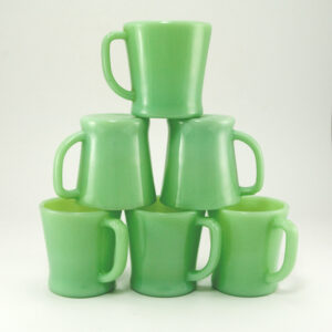 Vintage Fire King Jadeite Mug Set of 6 D Handle