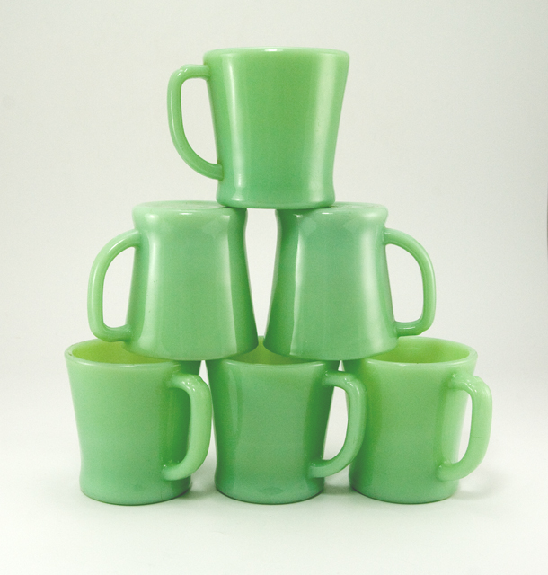 Vintage Fire King Jadeite Mug Set of 6 D Handle