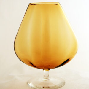 Flat Balloon Amber Glass Sweet Pea Vase