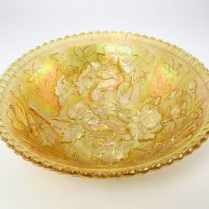 Imperial Glass Open Rose Rubigold Lustre 10" Bowl