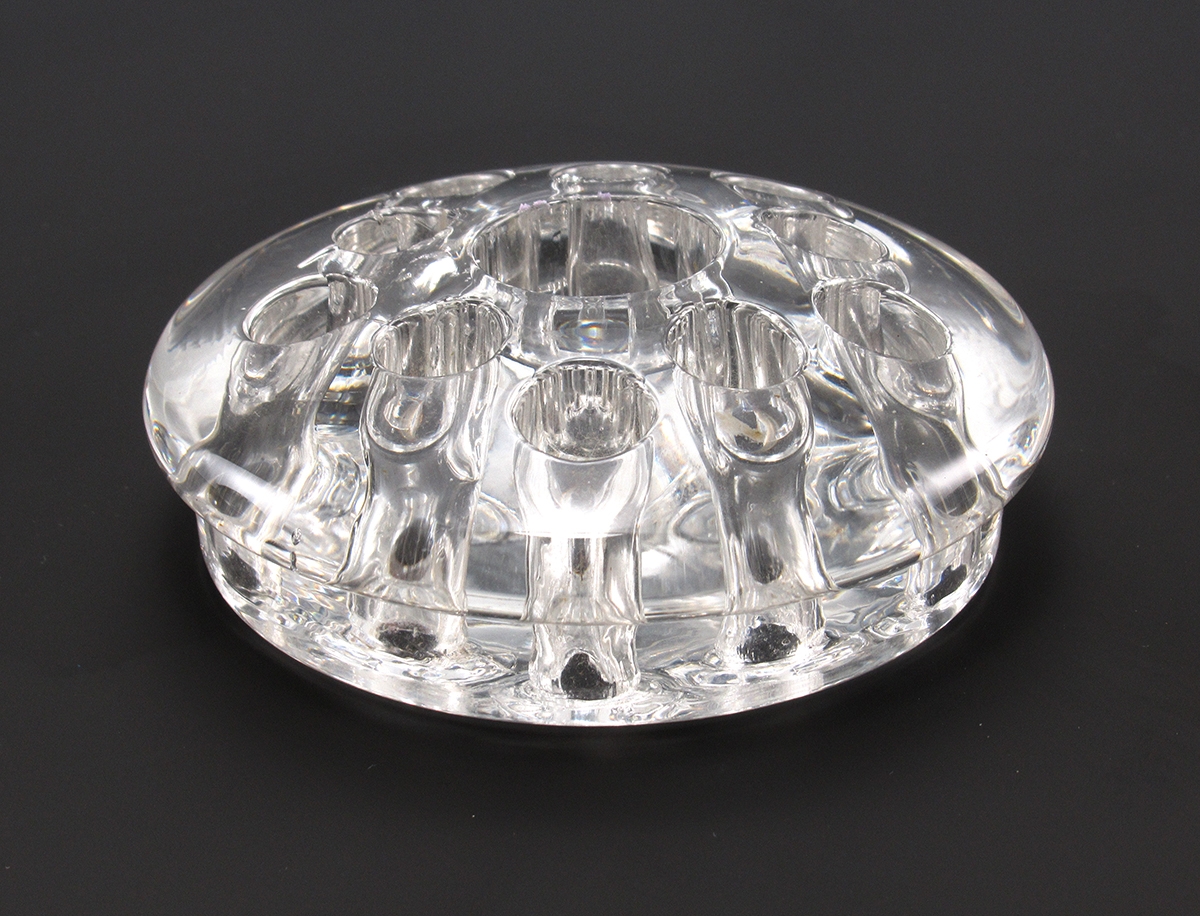 Crystal Flower Frog Candle Holder Antique