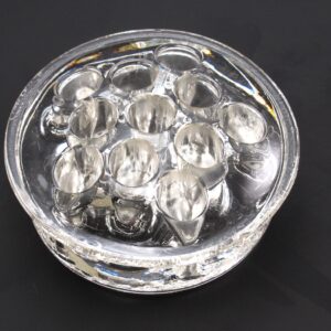 Antique Glass Flower Frog Domed with Rim