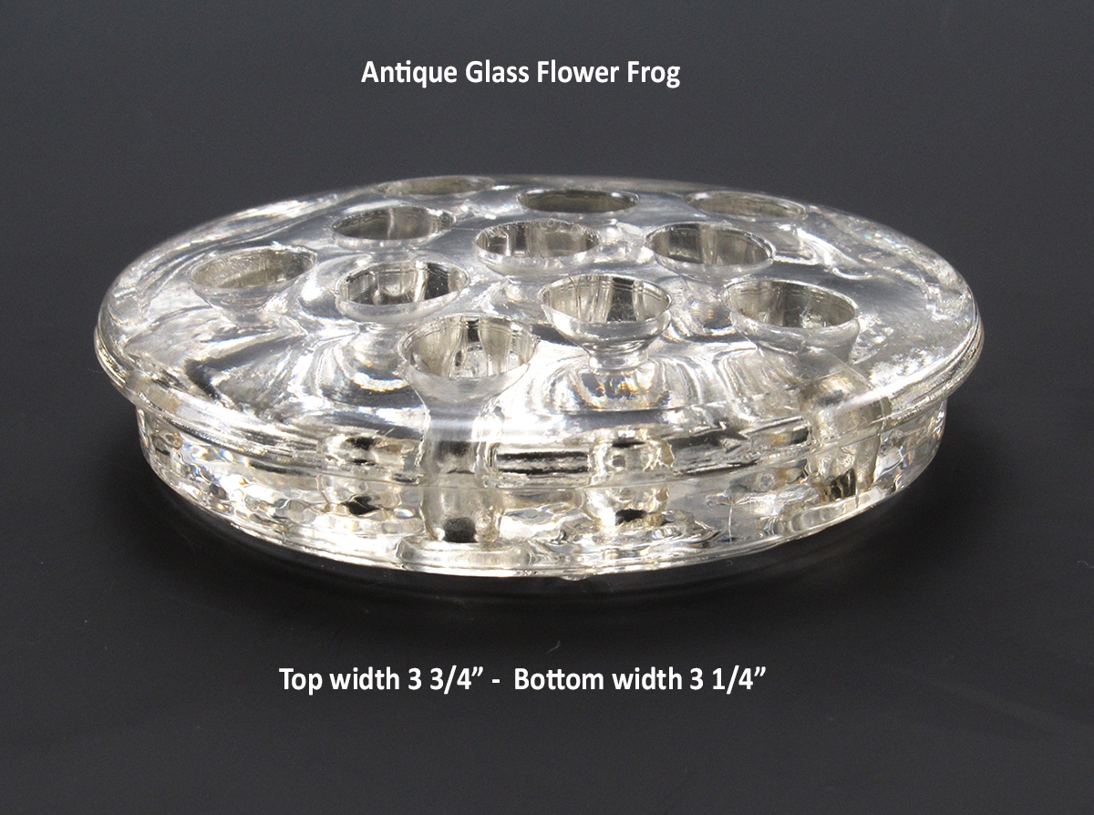 Antique Flower Frog Rimmed 11 Hole with Feet - Image 2
