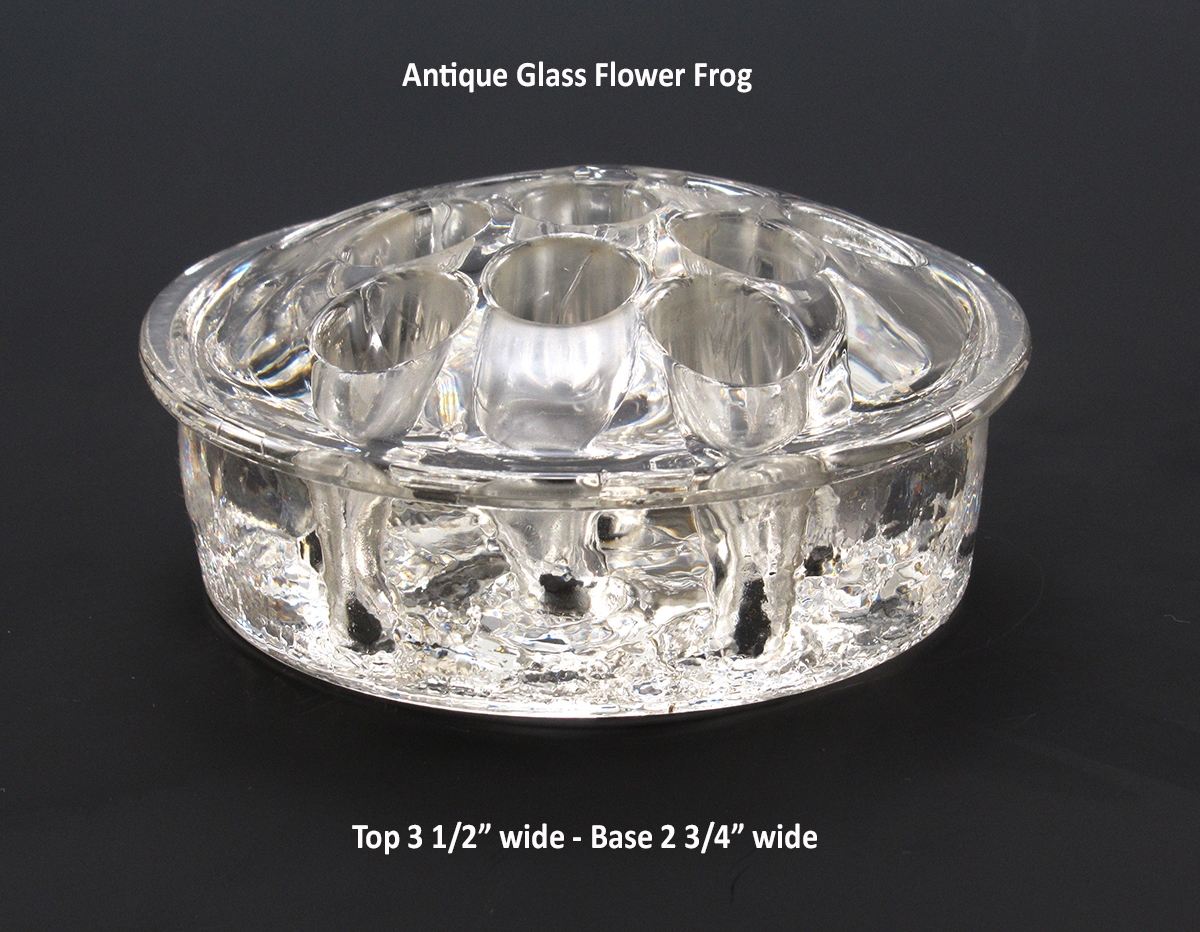 Antique Glass Flower Frog Domed with Rim - Image 3