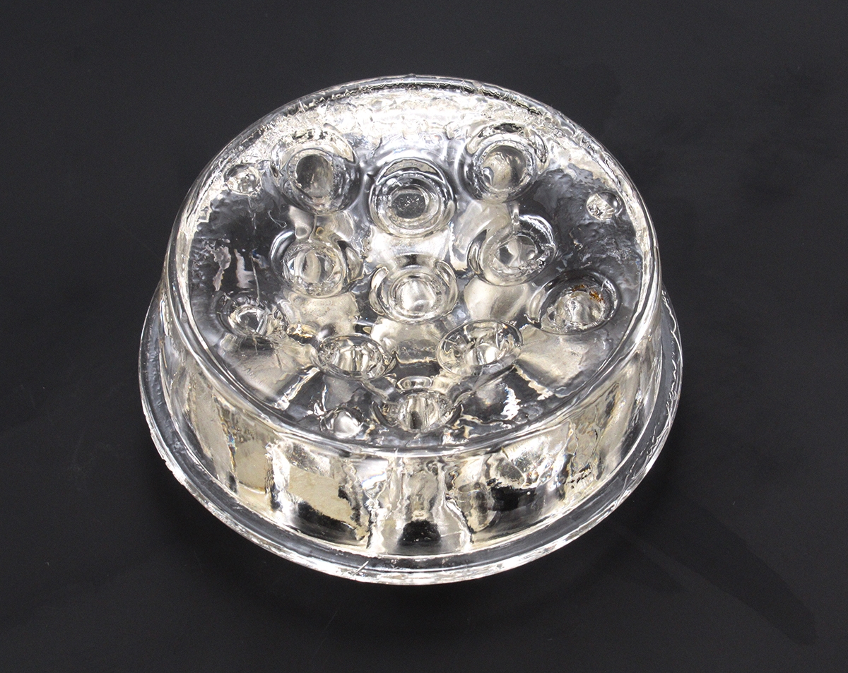 Antique Glass Flower Frog Domed with Rim - Image 4