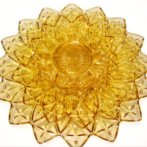 Vintage Glass Dining Set 16 Piece Flower Petal