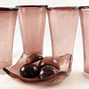 Hand Blown Glass Retro Tumbler Set