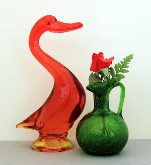 Forest Green Vintage Crackle Glass Window Pitcher - Image 3