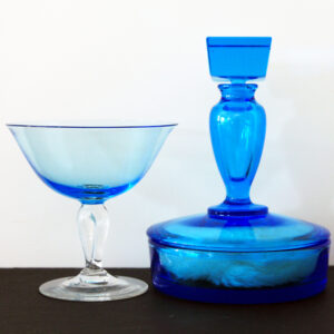 Fostoria 1920s Glass Perfume and Powder Jar