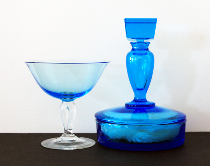 Fostoria 1920s Glass Perfume and Powder Jar