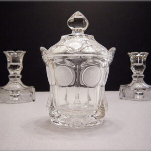 Vintage Fostoria Coin Glass Covered Jar