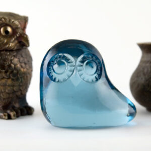 Scarce Vintage Ghost Owl Figurine by Fostoria Glass